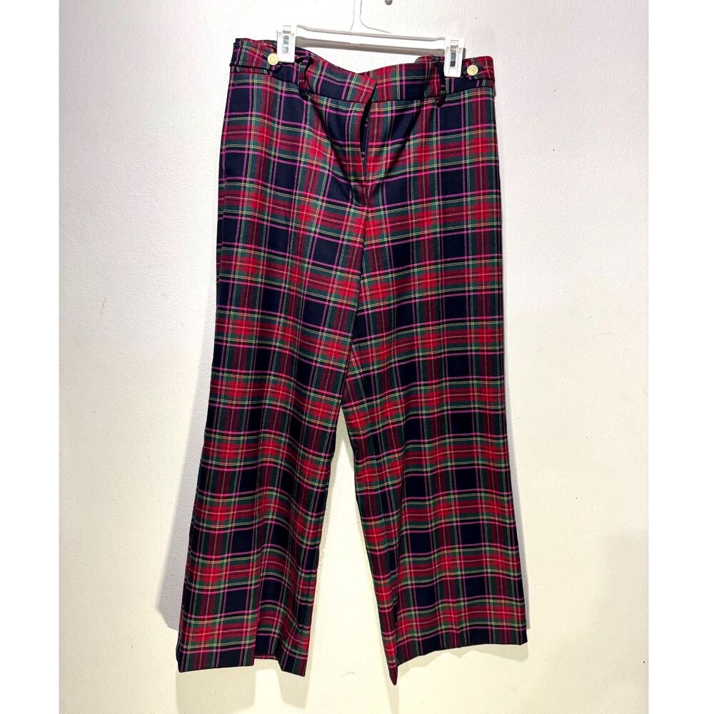 Talbots wool blend trouser pant tartan plaid classic business casual women 14p